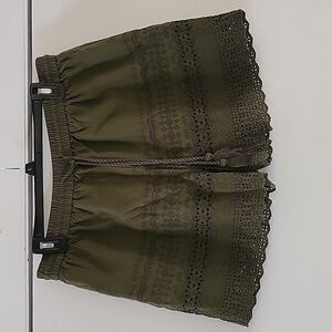 Cute Dark Green Lacey Shorts
